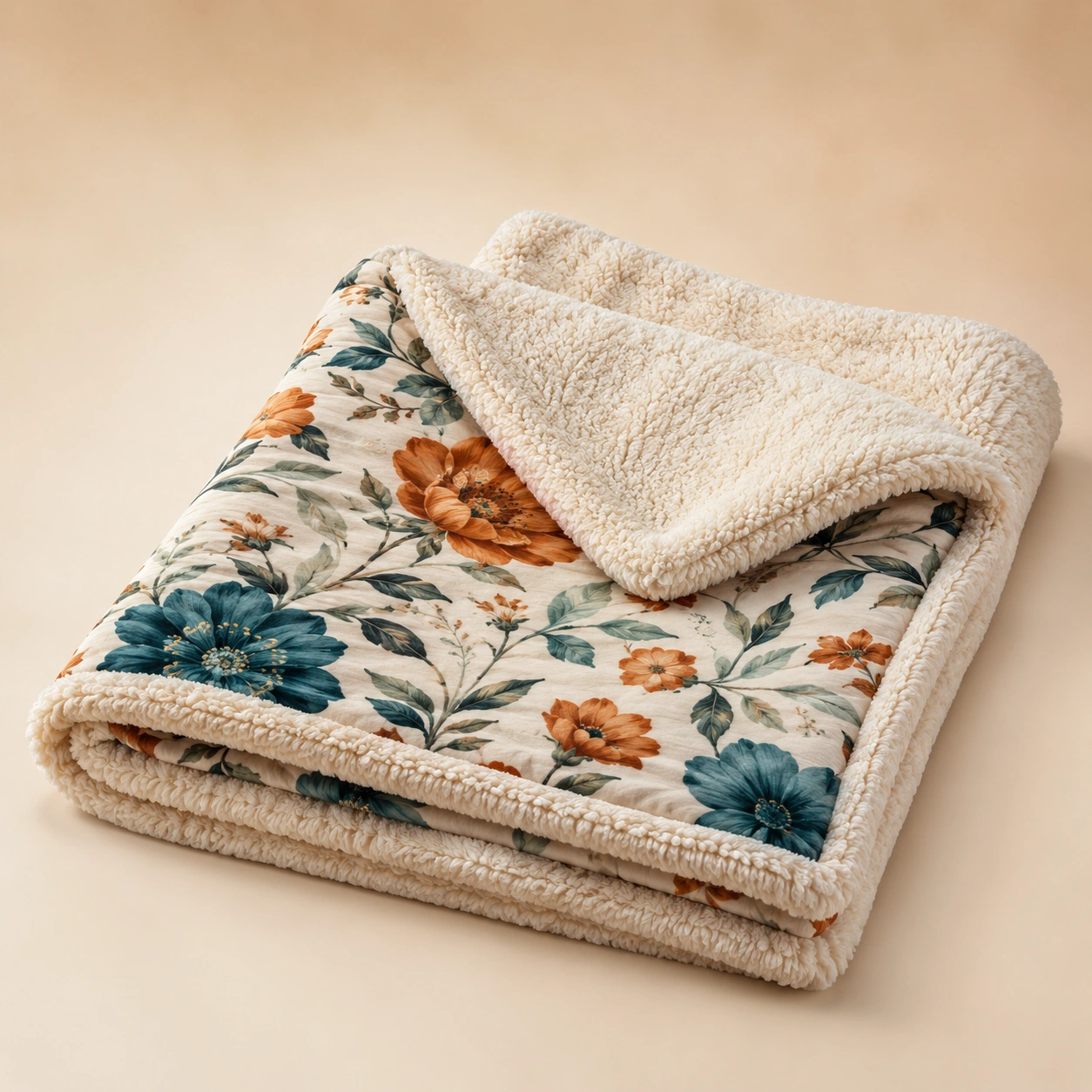 Manta Floral Premium Sherpa